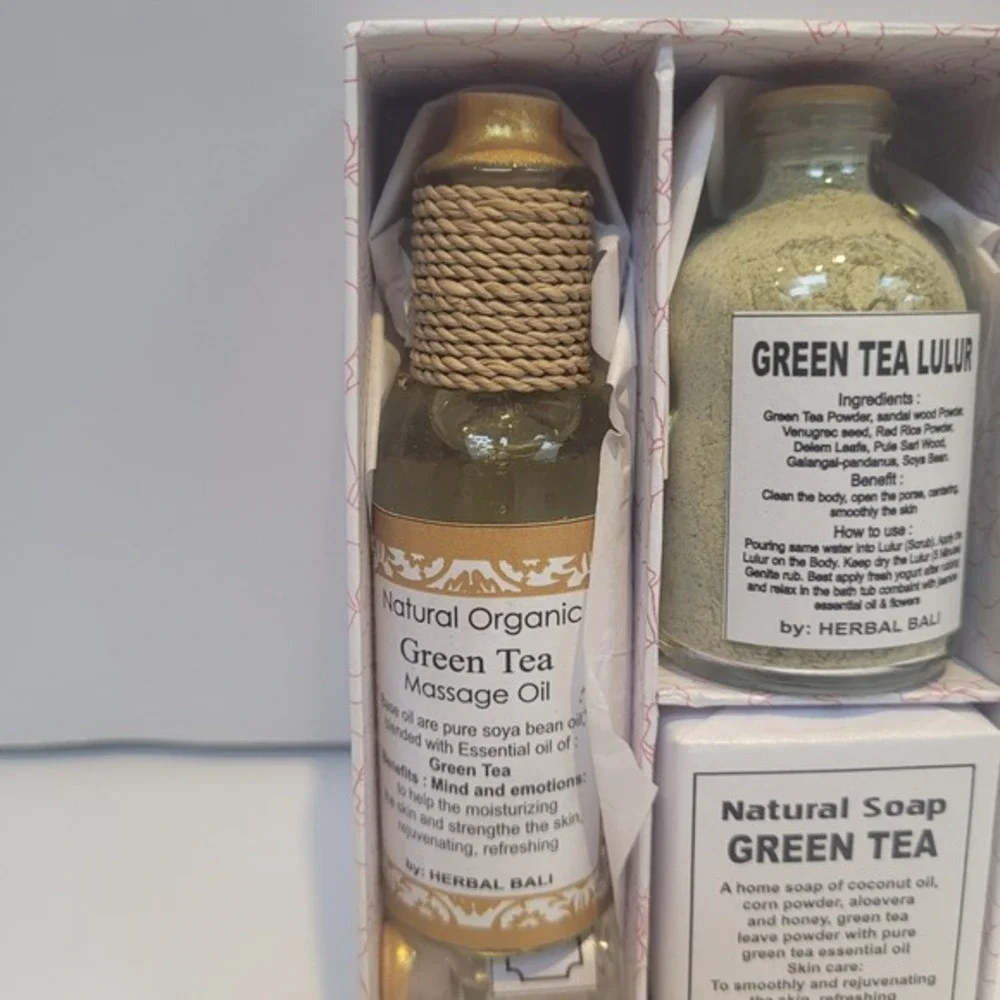 Herbal Bali Natural Organic Green Tea Spa Gift Set Oil Soap‎ Lotion